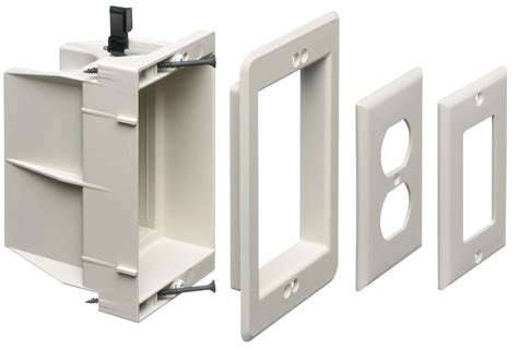 recessed electrical boxes|1 gang recessed outlet box.